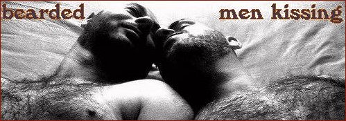 bearded men kissing