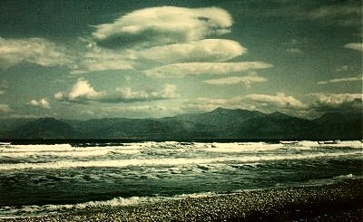 The Albanian coast seen from northern Corfu.