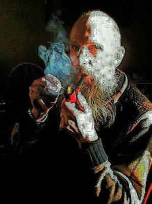 Self-portrait smoking Marijuana